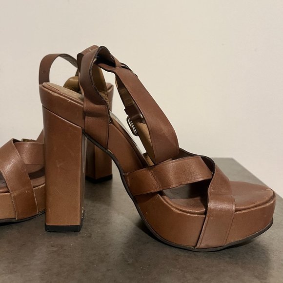 Vintage-Like Brown Prada Platform Sandals Sz. 37.5 - Picture 1 of 11